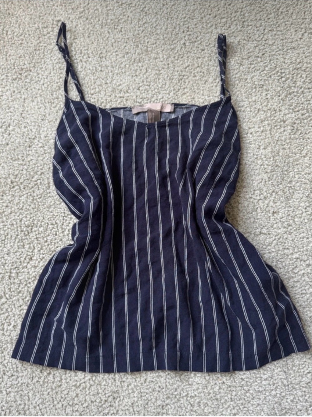 Vintage XXI 2000s Navy and White Striped Spaghetti Strap Tank Top